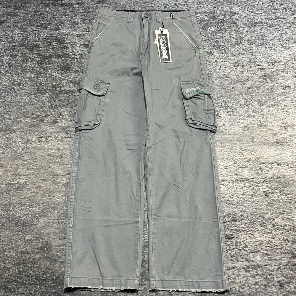NEW Vintage Billabong Cargo Pants 30x29 Gray‎ Baggy Surf Skater Y2K 2000s